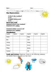 English Worksheet: Weather Expressions