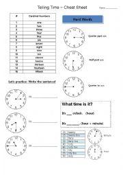 English Worksheet: Telling Time