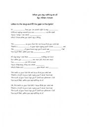 English Worksheet: when you say nothing at all 