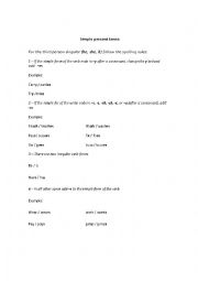 English Worksheet: Simple present tense rules