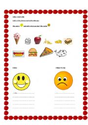 English Worksheet: I like - I dont like