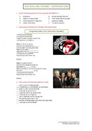 English Worksheet: The Rolling Stones - Satisfaction - Language Worksheet