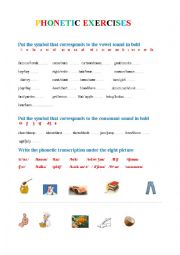 English Worksheet: phonetic exercises