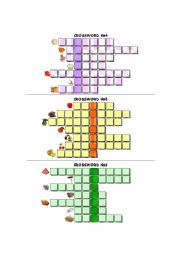 English Worksheet: Food Crosswords 4,5,6 - with KEY