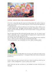 English Worksheet: SNOW WHITE AND THE SEVEN DWARFS