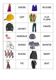 English Worksheet: ClothesMatch