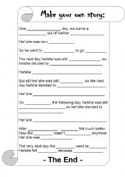 English Worksheet: Make your own story