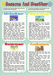 English Worksheet: Seasons And Weather