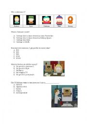English Worksheet: South Park 802 Awesom-O Worksheet