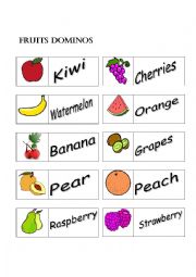 English Worksheet: Fruits Dominos