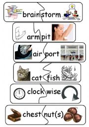 English Worksheet: Compound Words/Game - set 18