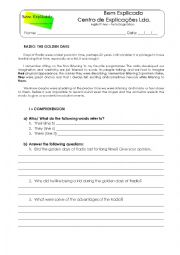 English Worksheet: Radio the golden days