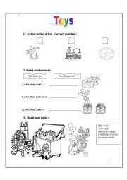 English Worksheet: Toys