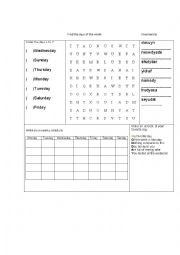 English Worksheet: ALL ABOUT THE WEEK