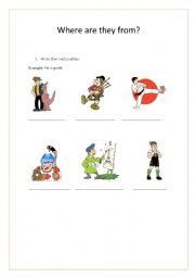 English Worksheet: Nationalities