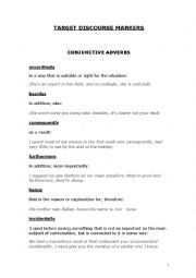 English Worksheet: DISCOURSE MARKERS 