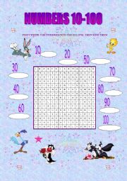 English Worksheet: Numbers 1-100