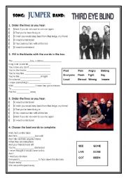 English Worksheet: Song: Jumper - Third Eye Blind