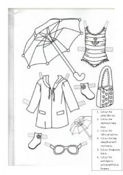 English Worksheet: Paper doll clothes 5