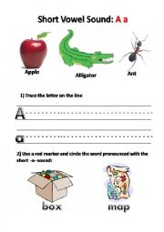 English Worksheet: SHORT a VOWEL SOUND