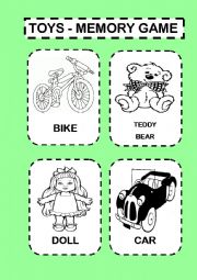 English Worksheet: Toys_Memory Game