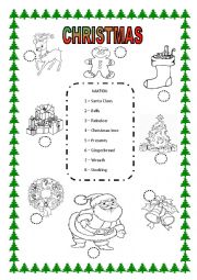 English Worksheet: Christmas Activity