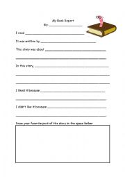 English Worksheet: My Book Report