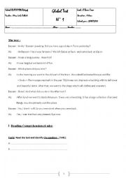 English Worksheet: Global Test