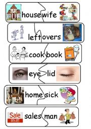 English Worksheet: Compound Words/Game - set 20