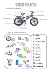 English Worksheet: BIKE PARTS