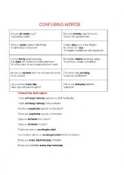 English Worksheet: CONFUSING WORDS