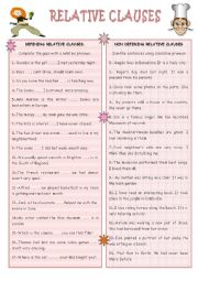 English Worksheet: RELATIVE CLAUSES