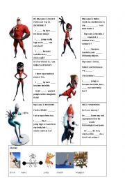 English Worksheet: Can - The Incredibles