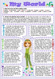 English Worksheet: My World