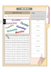 English Worksheet: Days of the week