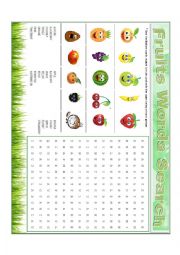 English Worksheet: Fruit Worksheet