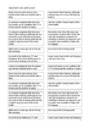 English Worksheet: request & apology for housekeeper (roleplay)