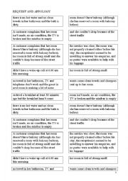 English Worksheet: request & apology for housekeeper (roleplay)