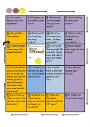 English Worksheet: riddles board game 