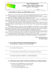 English Worksheet: The lottery winner