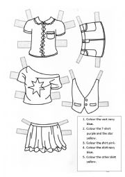 English Worksheet: Paper doll clothes 7