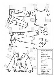 English Worksheet: Paper doll clothes 8