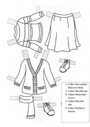 English Worksheet: Paper doll clothes 9