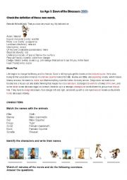 English Worksheet: Ice Age 3 Activity