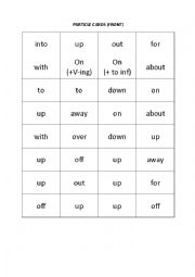English Worksheet: Phrasal verbs bingo