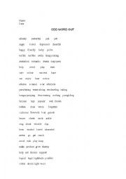 English Worksheet: odd man out