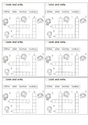 English Worksheet: FAMILY CROSSWORD