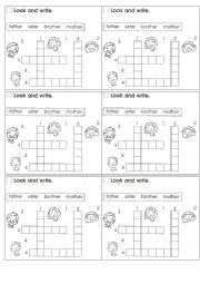 English Worksheet: FAMILY CROSSWORD