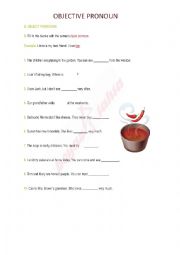 English Worksheet: objective pronouns