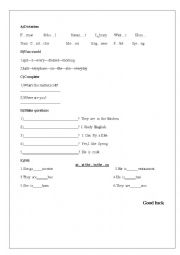English Worksheet: lets go 1